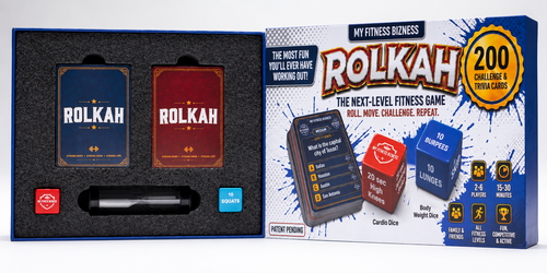 ROLKAH fitness game box and contents